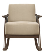 Waithe Light Brown Fabric Rocking Chair