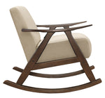 Waithe Light Brown Fabric Rocking Chair