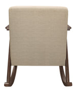 Waithe Light Brown Fabric Rocking Chair