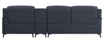 Walcher 3-Pc Gray Linen RAF Sectional Sofa with Console