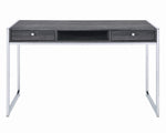 Wallice Weathered Grey Wood/Chrome Metal Writing Desk