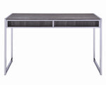 Wallice Weathered Grey Wood/Chrome Metal Writing Desk