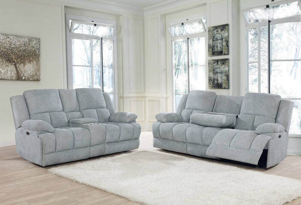 Waterbury 2-Pc Grey Fabric Power Recliner Sofa Set