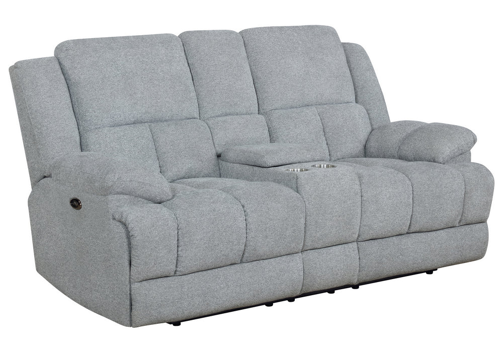 Waterbury Grey Fabric Power Recliner Loveseat