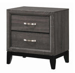 Watson 5-Pc Grey Oak/Black Wood King Bedroom Set