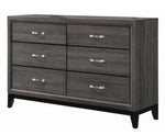 Watson 5-Pc Grey Oak/Black Wood King Bedroom Set