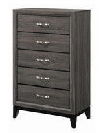 Watson 5-Pc Grey Oak/Black Wood King Bedroom Set