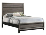 Watson Grey Oak/Black Wood Full Panel Bed