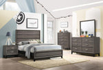 Watson Grey Oak/Black Wood Full Panel Bed