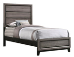 Watson Grey Oak/Black Wood Twin Panel Bed