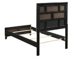 Watson Grey Oak/Black Wood Twin Panel Bed