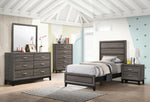 Watson Grey Oak/Black Wood Twin Panel Bed