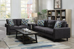 Watsonville 2-Pc Grey Linen-Like Fabric Sofa Set