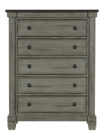 Weaver Coffee/Antique Gray 5-Drawer Wood Chest