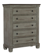 Weaver Coffee/Antique Gray 5-Drawer Wood Chest