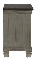 Weaver Coffee/Antique Gray Wood 2-Drawer Nightstand