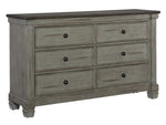 Weaver Coffee/Antique Gray Wood 6-Drawer Dresser