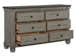 Weaver Coffee/Antique Gray Wood 6-Drawer Dresser