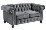 Welwyn 2Pc Dark Gray Velvet Fabric Sofa Set (Oversized)