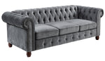 Welwyn Dark Gray Velvet Fabric Sofa (Oversized)