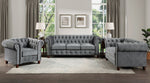 Welwyn Dark Gray Velvet Fabric Sofa (Oversized)