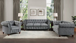 Welwyn Dark Gray Velvet Fabric Tufted Chair