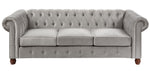 Welwyn Gray Velvet Fabric Tufted Sofa (Oversized)