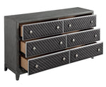 West End Wire-Brushed Gray Wood 6-Drawer Dresser