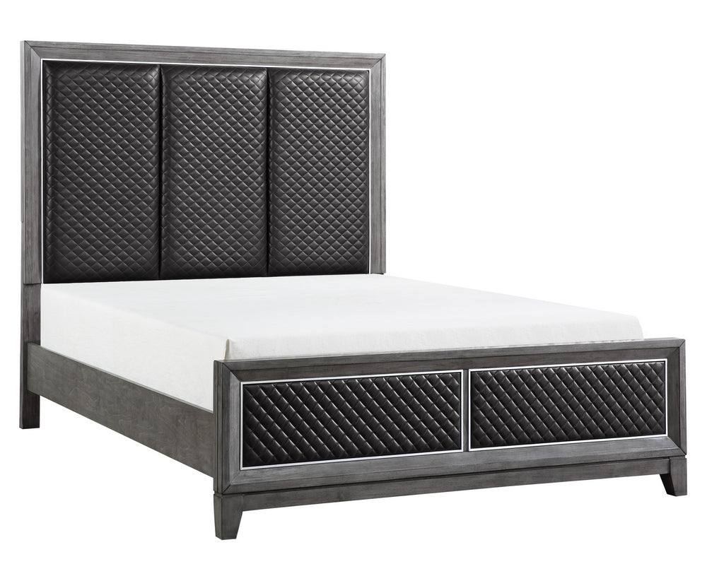 West End Wire-Brushed Gray Wood King Bed