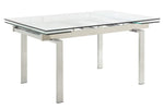 Wexford Clear Glass/Chrome Metal Extendable Dining Table