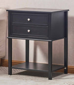 Wilburg Black Wood 2-Drawer Side Table