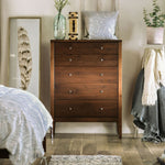 Willamette I Walnut Wood 5-Drawer Chest