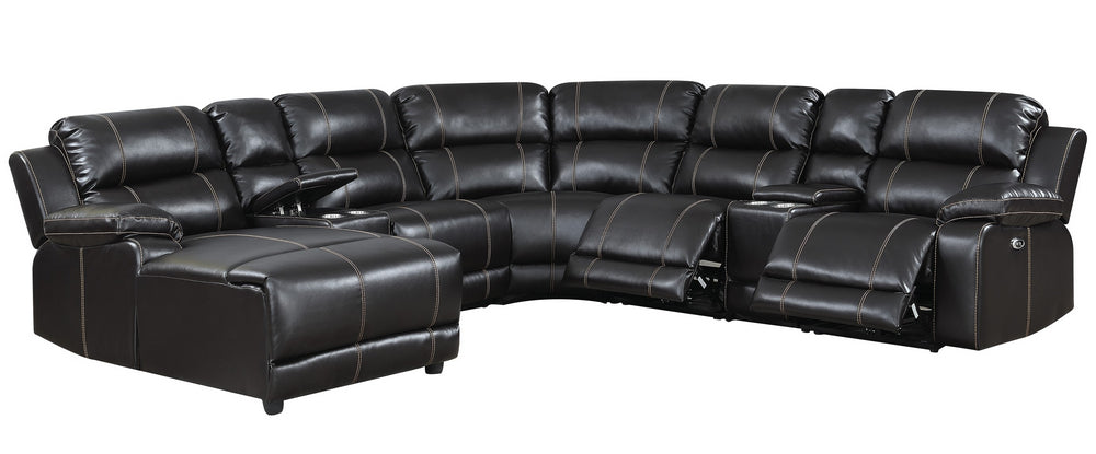 William 7-Pc Brown LAF Power Recliner Sectional Sofa