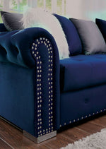 Wilmington 2-Pc Blue Velvet-Like RAF Sectional