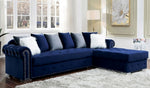 Wilmington 2-Pc Blue Velvet-Like RAF Sectional