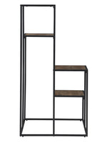 Winnie Rustic Brown Wood/Black Metal 4-Tier Display Shelf