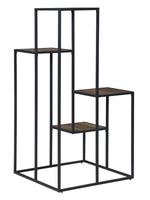 Winnie Rustic Brown Wood/Black Metal 4-Tier Display Shelf