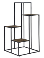 Winnie Rustic Brown Wood/Black Metal 4-Tier Display Shelf