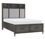 Wittenberry Gray Wood Cal King Bed with LED Light