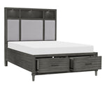 Wittenberry Gray Wood Cal King Bed with LED Light