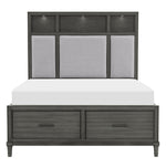 Wittenberry Gray Wood Cal King Bed with LED Light