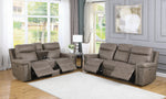 Wixom 2-Pc Taupe 2xPower Recliner Sofa Set (Oversized)