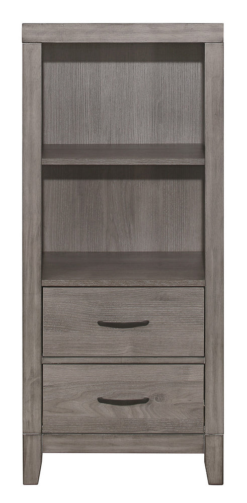 Woodrow Gray Wood 2-Drawer Pier/Tower Nightstand