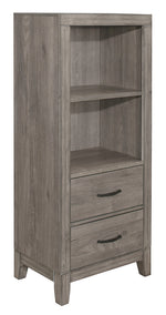 Woodrow Gray Wood 2-Drawer Pier/Tower Nightstand