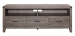 Woodrow Gray Wood 3-Drawer TV Console