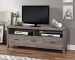 Woodrow Gray Wood 3-Drawer TV Console