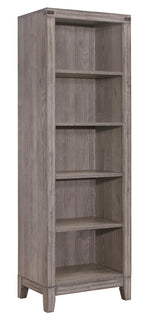 Woodrow Gray Wood Side Pier with 5 Open Shelves