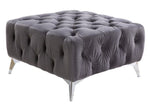 Wugtyx Dark Gray Velvet Ottoman