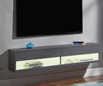 Ximena Gray Wood Floating TV Stand with Touch LED Light