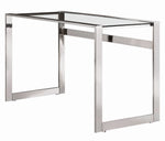 Hartford Clear Glass/Chrome Finish Metal Writing Desk